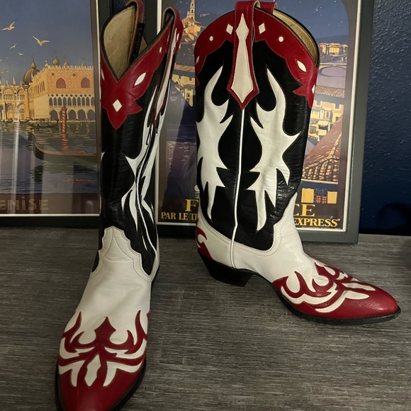 Size 8 B - Larry Mahan Womens Vintage Cowboy Western Boots | Cowgirl - Picture 6 of 8